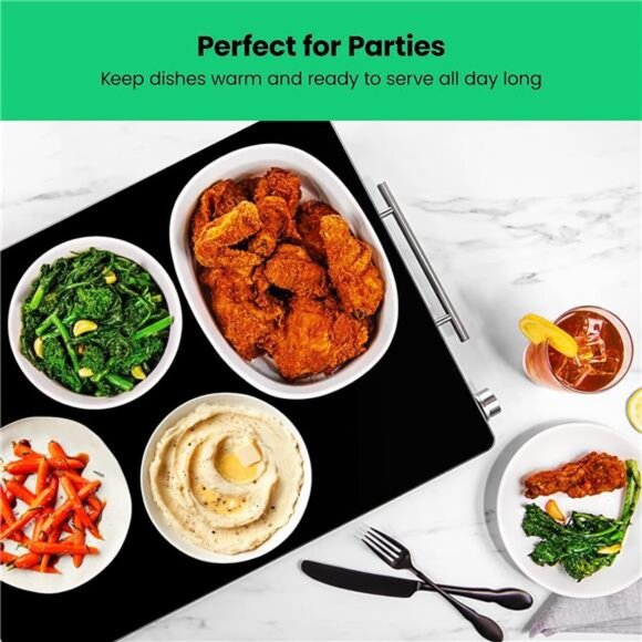 Electric Warming Tray with Adjustable Temperature Control, Perfect For Buffets - Picture 3 of 6